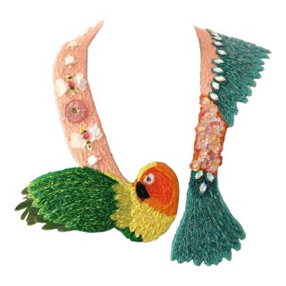 Wearable Art, South American Parrot Shawl, Framed For Sale