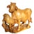 Japanese Yellow Jasper Hardstone Carving of a Cow and Calf For Sale