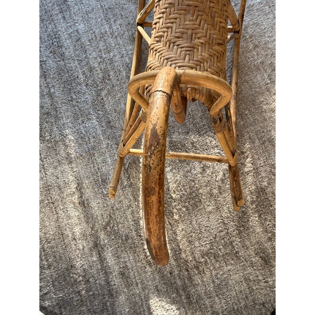 Franco Albini Style Vintage Rattan & Bamboo Rocking Horse, Italy, C. 1960s For Sale In Columbus - Image 6 of 10