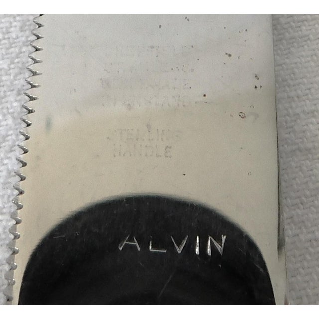 Silver Alvin Bridal Rose Sterling Silver Wedding Cake Knife Stainless Blade For Sale - Image 8 of 9