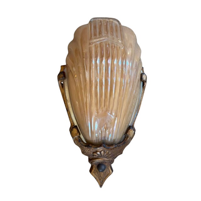 1920s Stamped Markel Art Deco Single Wall Sconce For Sale In Los Angeles - Image 6 of 7