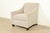Contemporary Baker Furniture Style Contemporary Upholstered Barrel Arm Lounge Chair For Sale - Image 3 of 14