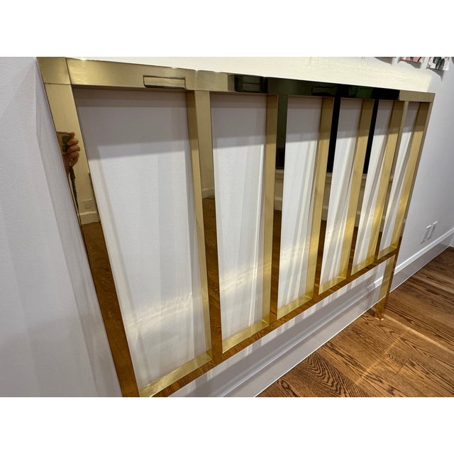 Gold 1979 Modern Brass Queen Headboard For Sale - Image 8 of 9