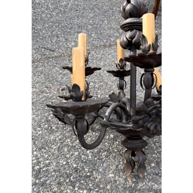 French French Iron Chandelier For Sale - Image 3 of 3
