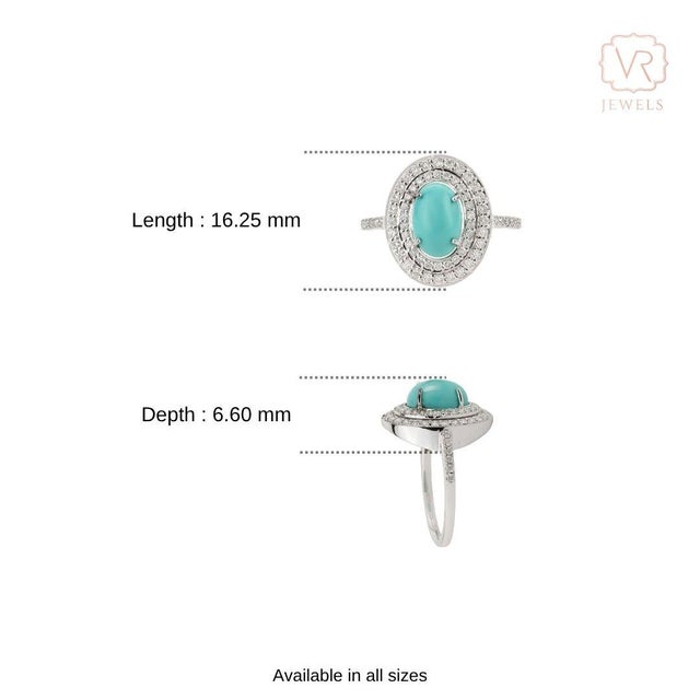 Early 18th Century 1.51ct Cabochon Turquoise & Diamond 14k Gold Ring Size 4 For Sale - Image 11 of 16