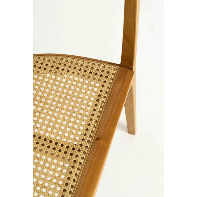German 3-Legged Wood and Cane Chair by Xaver Seemüller For Sale - Image 9 of 11