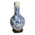 Mid 19th Century Qing Dynasty Blue and White Baluster Form Vase and Stand Drilled for Conversion to Lamp For Sale