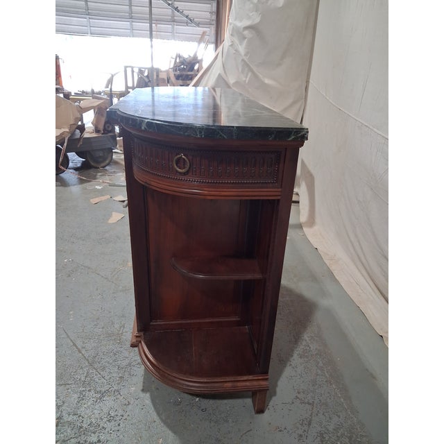 19th Century Antique French Louis XVI Revival Mahogany Marble Top Dining Room Suite For Sale - Image 5 of 18