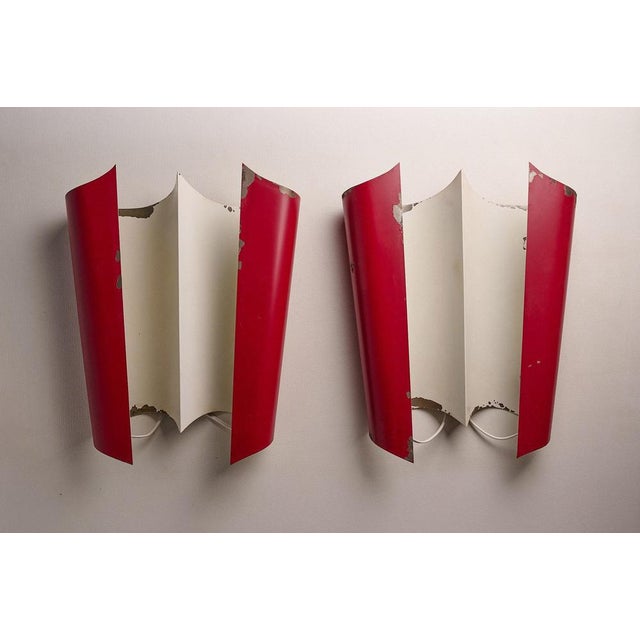 Red Metal Wall Sconce by Bruno Gatta for Stilnovo, 1950s For Sale - Image 13 of 16