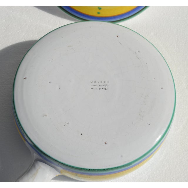 1970s Caleca Ceramic Hand Painted Italy Round Casserole With Lid Rustic European Pottery For Sale - Image 11 of 13