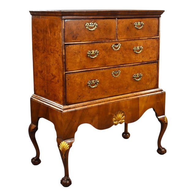 George III Burr Walnut Chest on Stand, 1800 For Sale