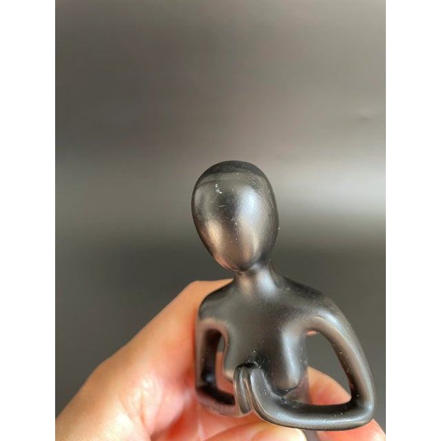 Black Abstract Modern Zen Figure Sculptures - Set of 3 For Sale - Image 8 of 11