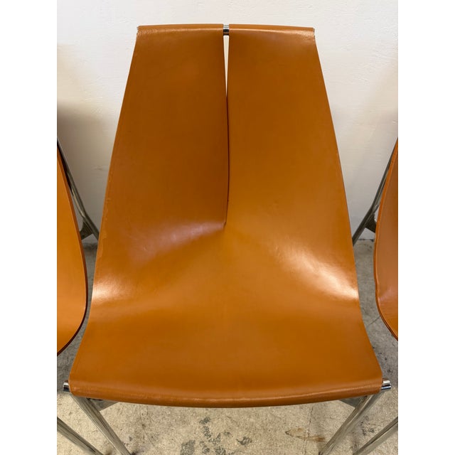 Gordon Guillaumier Leather Sling Lyo Dining Chairs for Frag, Italy - Set of Four For Sale - Image 15 of 17