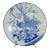 Japanese Blue and White Hand-Painted Porcelain Charger Plate with Peacock Bird For Sale
