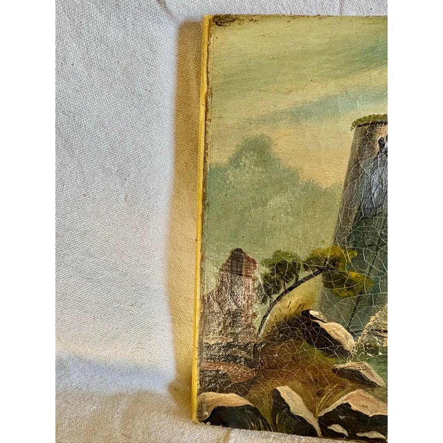 Early 20th Century French Castle Art Oil on Canvas For Sale - Image 11 of 12