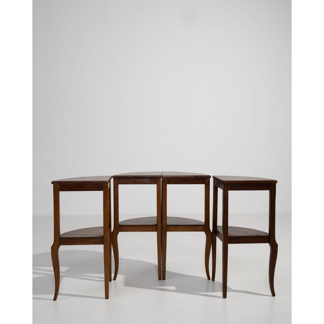 Brown Mid 20th Century France Brown Wood Nesting Table For Sale - Image 8 of 11