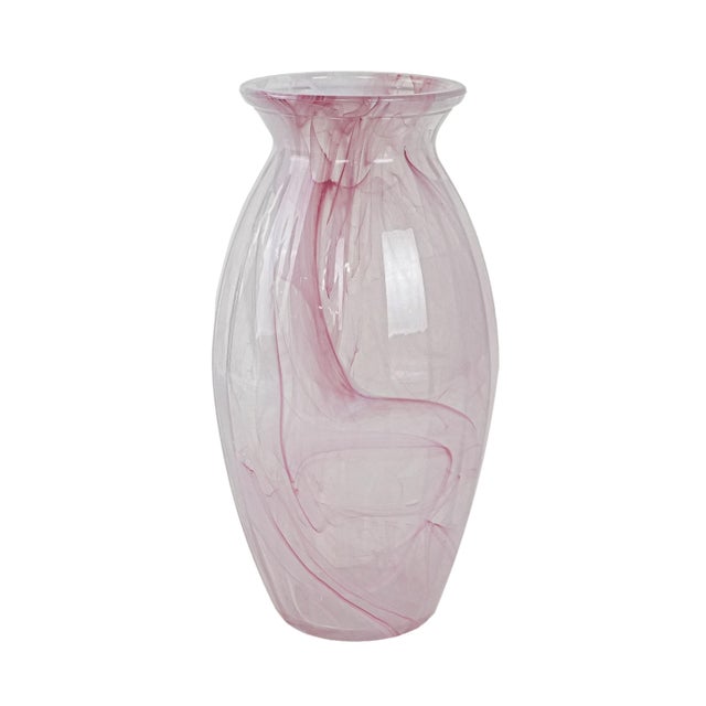 Italian Pink Glass Vase, 1980s For Sale - Image 10 of 10