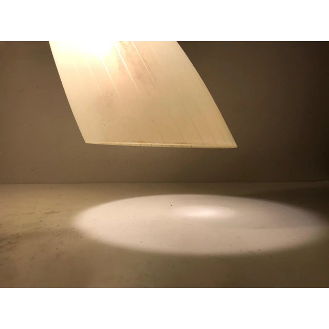 Scandinavian Modern Brass & Pinstripe Glass Wall Lamp, 1950s For Sale - Image 4 of 7