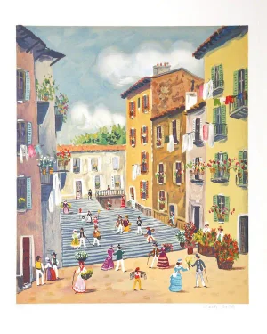 C. Tabet, "Du Descendant Les Marches," Lithograph