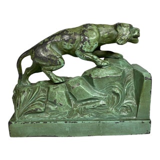 Vintage 1927 Panther Art Deco Bookend For Sale