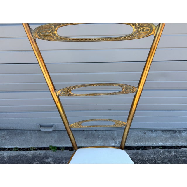 Brass 1960s Pair of Italian Modern Brass Chiavari Chairs For Sale - Image 8 of 13