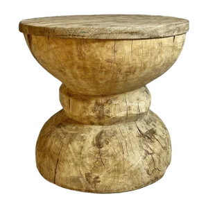 Vintage Bleached Ukhali Side Table / Stool