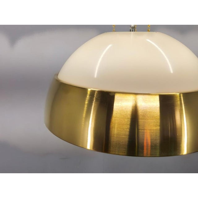 Brass and Lacquered Metal Pendant, Former Czechoslovakia, 1970s For Sale - Image 4 of 9