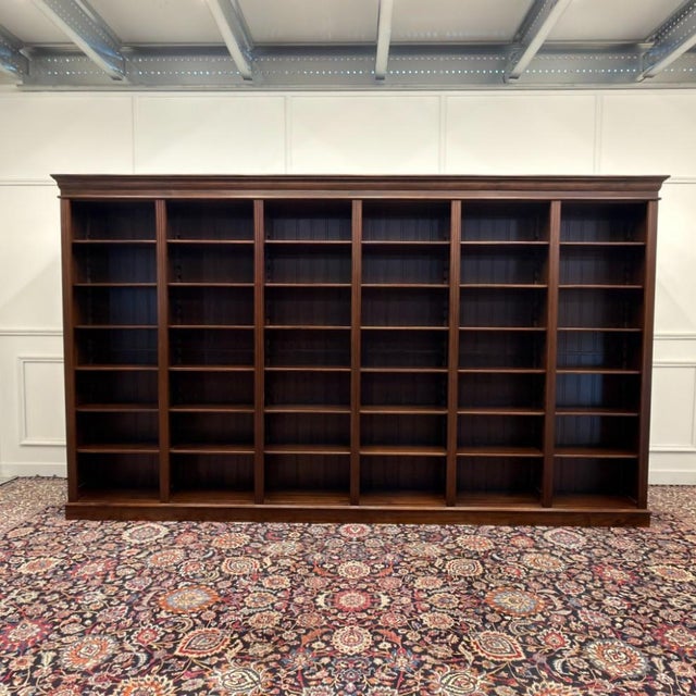 Large Classic English Open Bookcase For Sale - Image 3 of 15