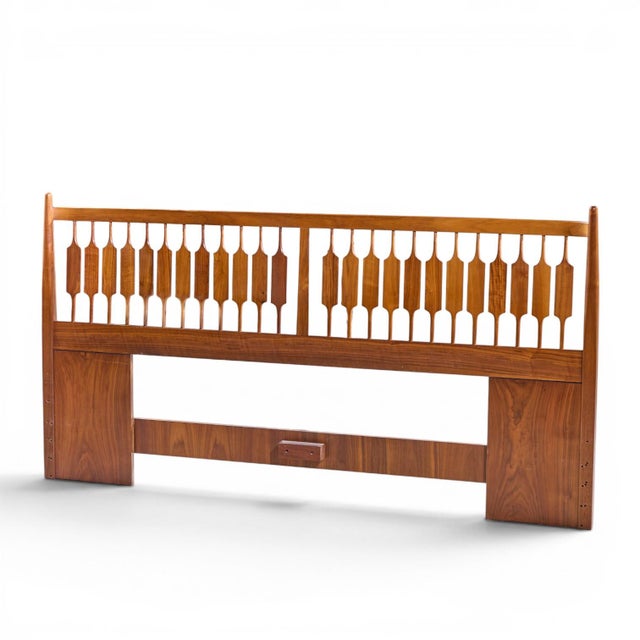 Mid-Century Modern Kipp Stewart for Drexel Declaration Mid Century Walnut King Headboard For Sale - Image 3 of 5