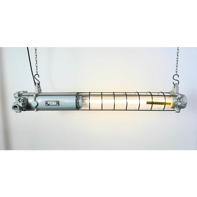 Grey Industrial Hanging Tube Light from Elektrosvit, 1980s For Sale - Image 15 of 18