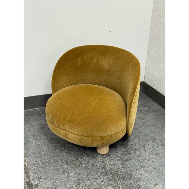 Textile Bespoke Mohair Brown Sugar Chair For Sale - Image 7 of 12