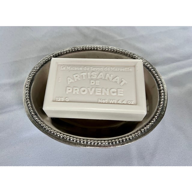Vintage French Hotel Silver Oval Soap Dish For Sale - Image 11 of 15