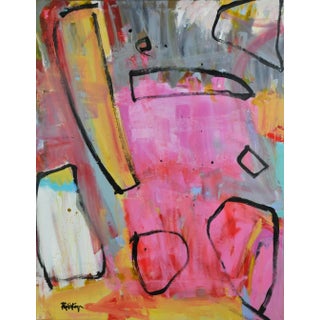 Color Fields With Doodles, Original Abstract Painting by Robbie Kemper For Sale