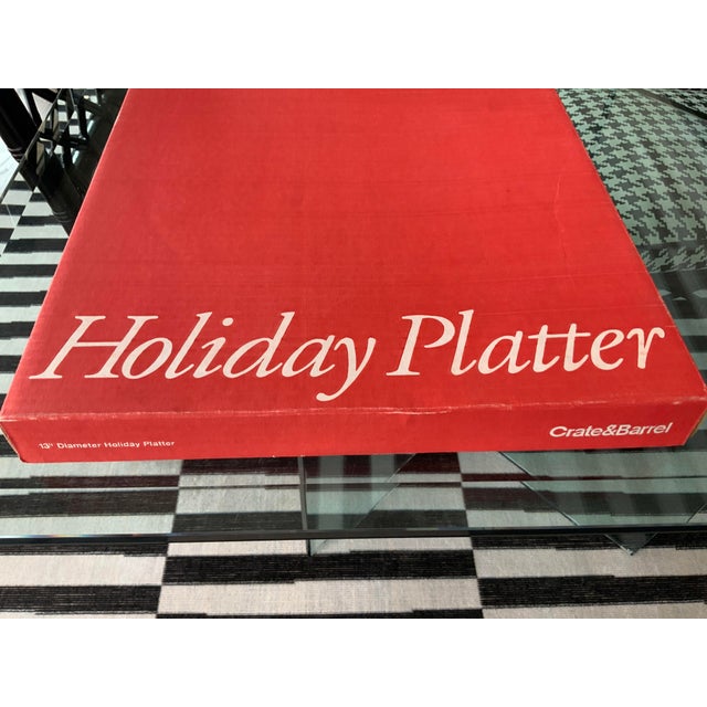 Glass Vintage Crate & Barrel Winter / Holiday Scene Platter For Sale - Image 7 of 11