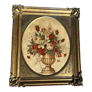 Late 19th Century Bouquet of Flowers Painting, Framed