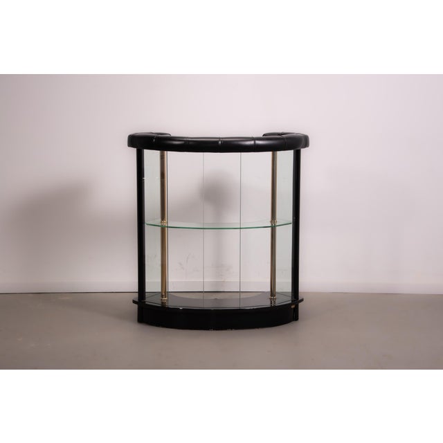 Glass Glass Dry Bar with Bar Stools from Cidue, 1985, Set of 4 For Sale - Image 7 of 18