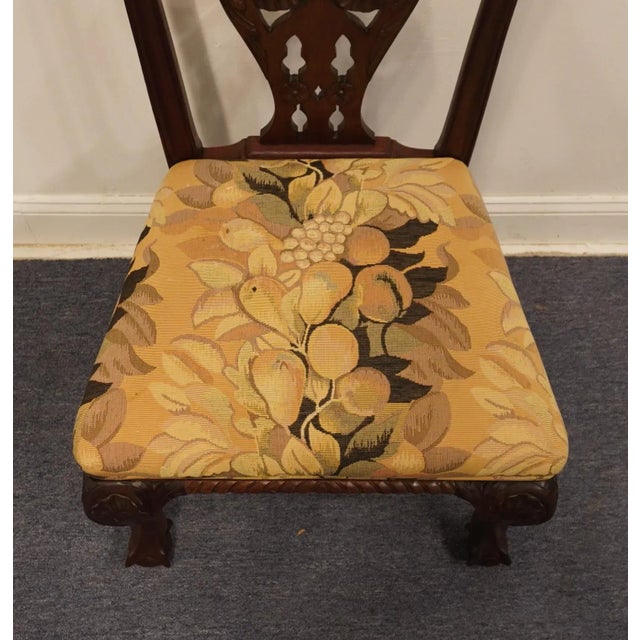 Brown High End Solid Mahogany Traditional Chippendale Style Ball & Claw Dining Side Chair For Sale - Image 8 of 9