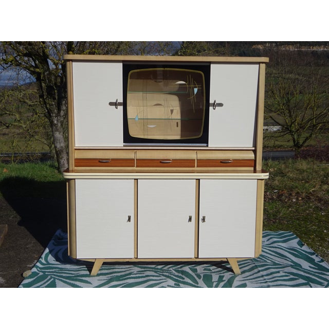Brown Large Vintage Sideboard in Wood and Formica from Weiler, 1960s For Sale - Image 8 of 18