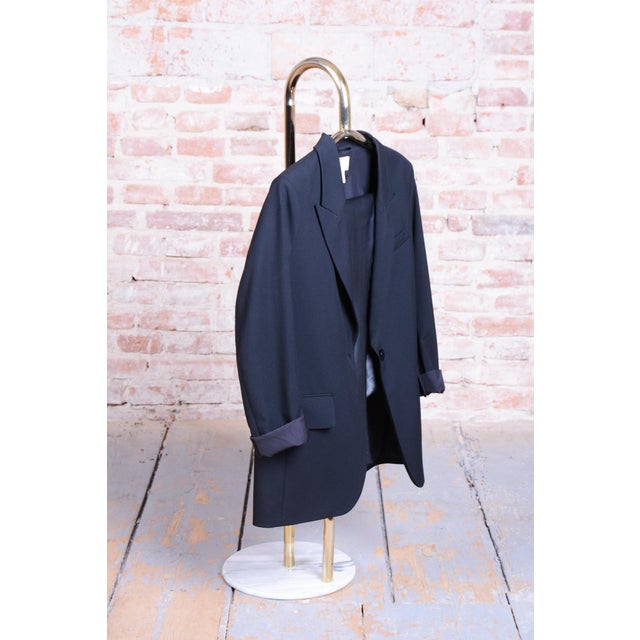 1960s Mid-Century Clothes Valet Stand in Brass & Marble, France, 1960s For Sale - Image 5 of 8