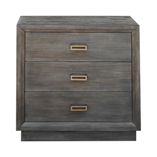 Contemporary Solid Wood Nightstand For Sale - Image 3 of 4