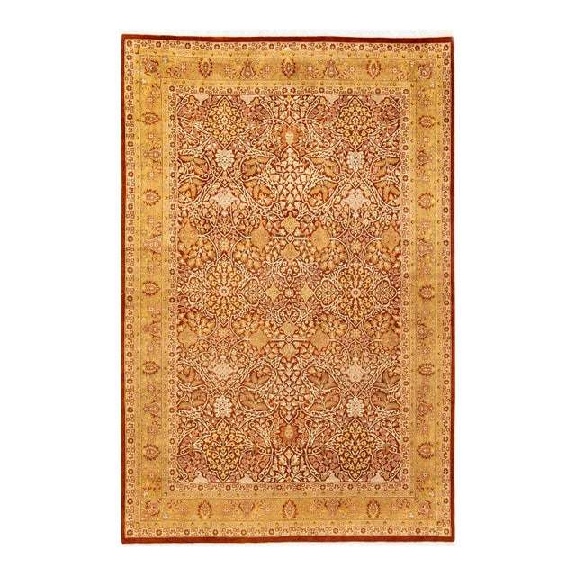 Orange Mogul, One-of-a-Kind Hand-Knotted Area Rug in Orange, 6' 1" x 9' 4" For Sale - Image 8 of 8