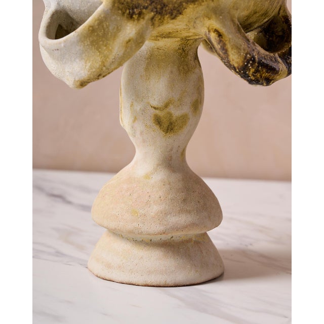 Off-white Handmade Mediterranean "Fig Vase 3" Glazed Stoneware by Canoa Lab for TRNK From Deriva Y Trampa Series For Sale - Image 8 of 11