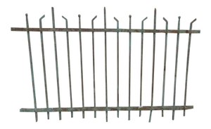 Antique Victorian Teal Iron Garden Fence Element