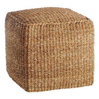 Seagrass Square Pouf For Sale