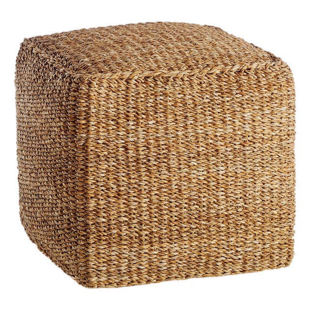Seagrass Square Pouf For Sale