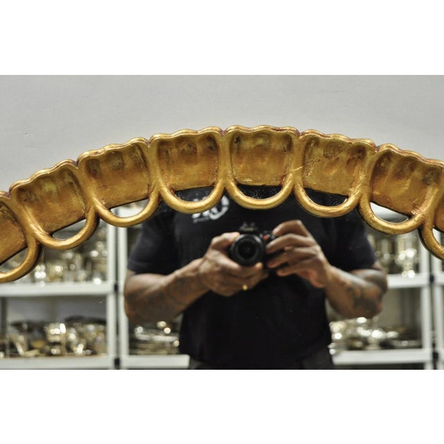 Hollywood Regency Vintage Palladio Italian Hollywood Regency Gold Gilt 39" Round Sunburst Mirror For Sale - Image 3 of 12