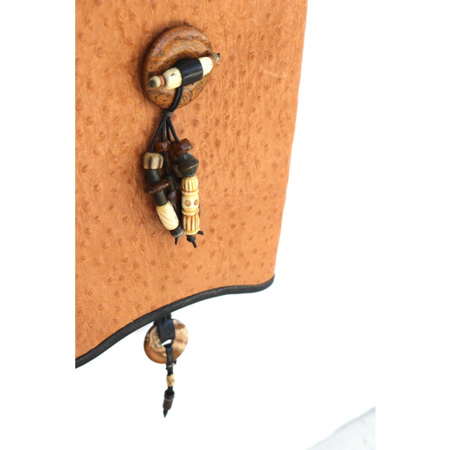 1970s Vintage 1970s Ostrich Gem Tassels Crossbody Bag For Sale - Image 5 of 7