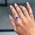 Not Yet Made - Made To Order Victorian 1.38ct Trillion-Cut Tanzanite & Diamond Halo Ring 18k White Gold Size 9 For Sale - Image 5 of 16