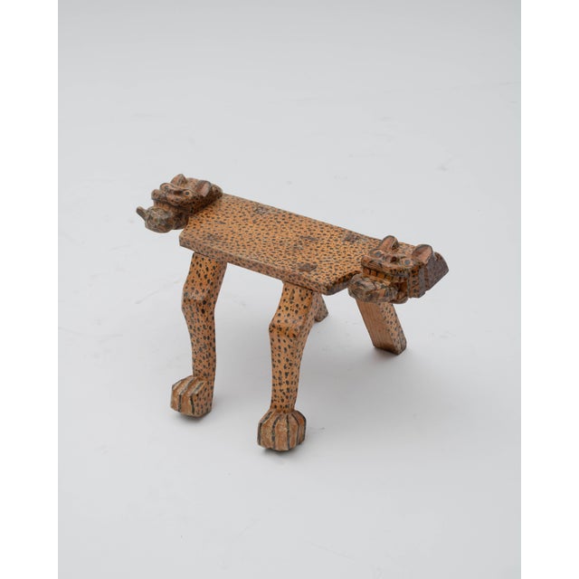 Wood Mid-Century Carved Wooden Jaguar Stool, 1960s For Sale - Image 7 of 7