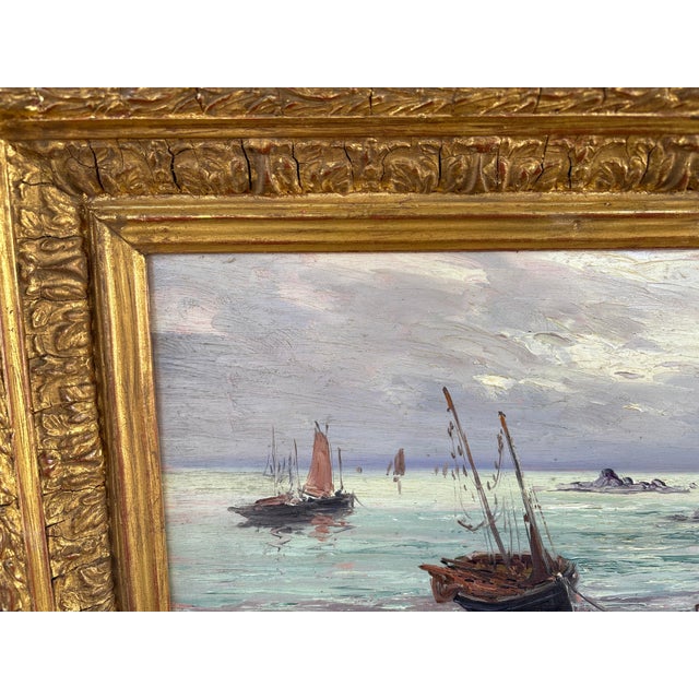 Léo Spanoghe, Belgian Coastal Scene, 1900s, Oil Painting, Framed For Sale - Image 3 of 11